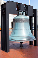 Image showing Replica freedom bell in front of Union Station