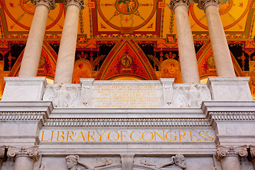 Image showing Ceiling of Library Congress in Washington DC