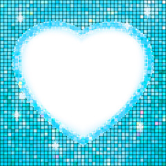 Image showing Blue frame in the shape of heart. EPS 8