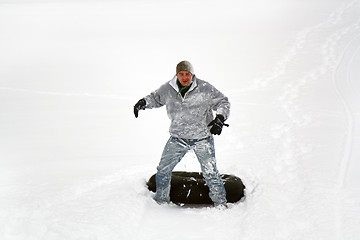 Image showing after crash in snow