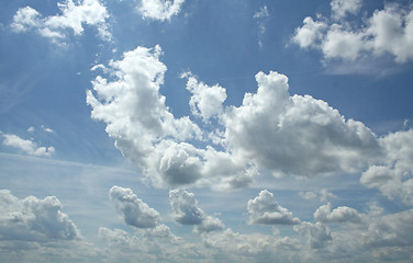 Image showing blue sky clouds several un