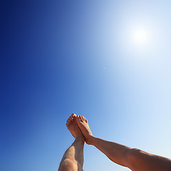 Image showing the sun shines on feet