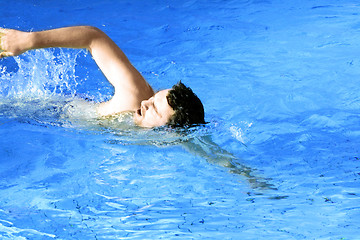 Image showing man floats in pool  