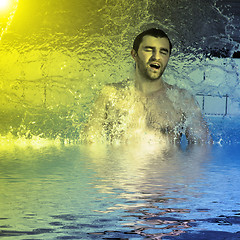 Image showing man in the jacuzzi