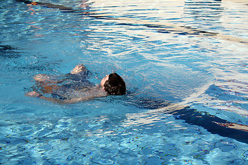 Image showing backstroke in pool