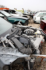 Image showing damaged vehicles at the scrap yard