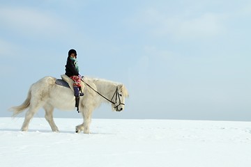 Image showing riding horses