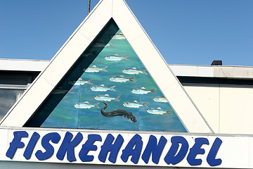 Image showing Fish shop sign in denmark