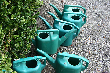 Image showing watering cans