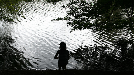 Image showing child  and water