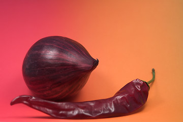 Image showing Pepper and onion