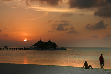 Image showing tourists on the beach