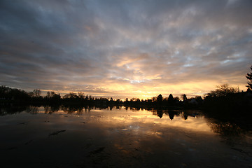 Image showing lake sunset