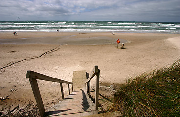 Image showing summer in denmark:  beach of loekken,