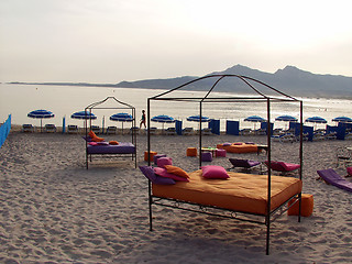 Image showing beds on the beach