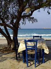 Image showing Table by the sea