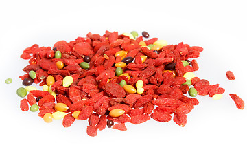 Image showing red dried goji berries traditional chinese herbal medicine