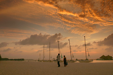 Image showing tourists on the beach