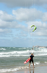 Image showing beach activities:kite