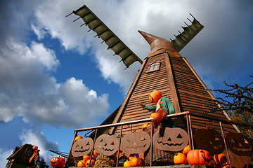 Image showing Scenes of halloween with pumpkins