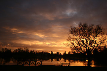 Image showing lake sunset