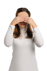 Image showing Woman see nothing