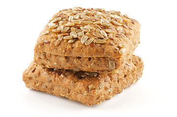 Image showing Stack of Bread in sesame