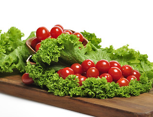 Image showing Tomatoes And Salad Leaves