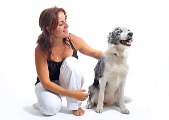 Image showing girl and dog