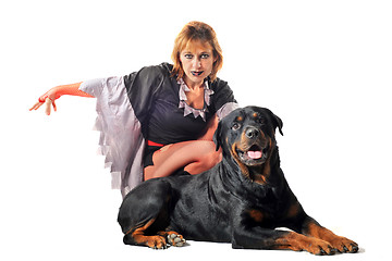 Image showing rottweiler and witch