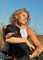 Image showing woman and dog