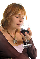 Image showing smelling a wineglass