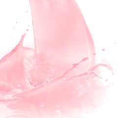 Image showing strawberry milk splash