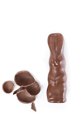 Image showing easter bunny with cracked egg