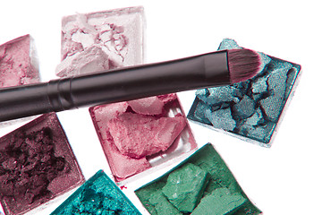 Image showing multicolored crushed eyeshadows