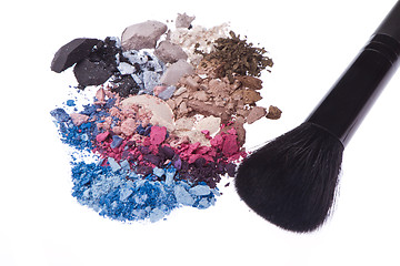 Image showing set of multicolor crushed eyeshadows