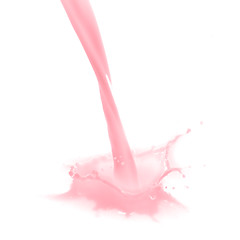 Image showing strawberry milk splash