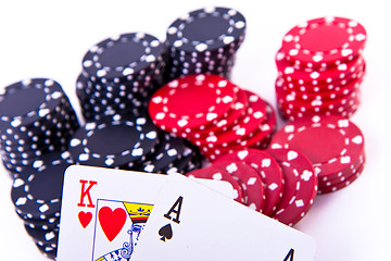 Image showing playing cards and poker chips