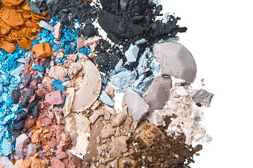 Image showing set of multicolor crushed eyeshadows