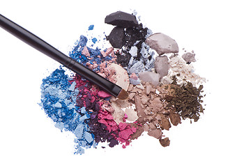 Image showing set of multicolor crushed eyeshadows