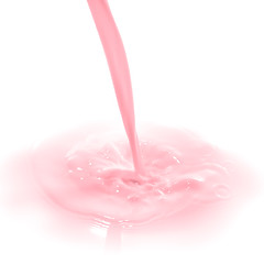 Image showing strawberry milk splash