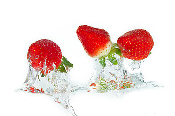 Image showing strawberry in the water