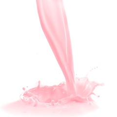 Image showing strawberry milk splash