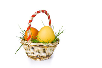 Image showing basket with easter eggs