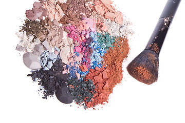 Image showing set of multicolor crushed eyeshadows