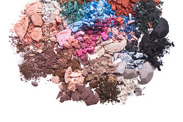 Image showing set of multicolor crushed eyeshadows