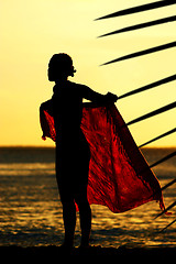 Image showing Sunset Sarong Girl