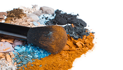 Image showing set of multicolor crushed eyeshadows