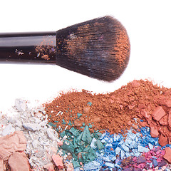 Image showing set of multicolor crushed eyeshadows