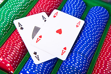 Image showing poker chips with ace